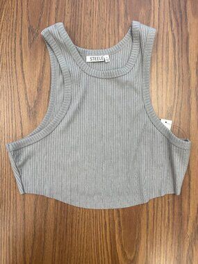 STEELE Lorzena Ribbed Tank in Gray - XL - NWT